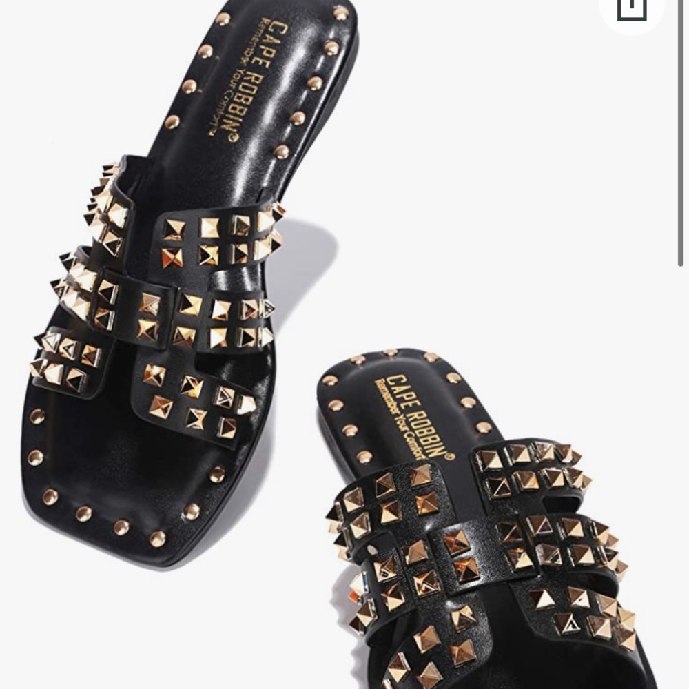 Black studded sandals!